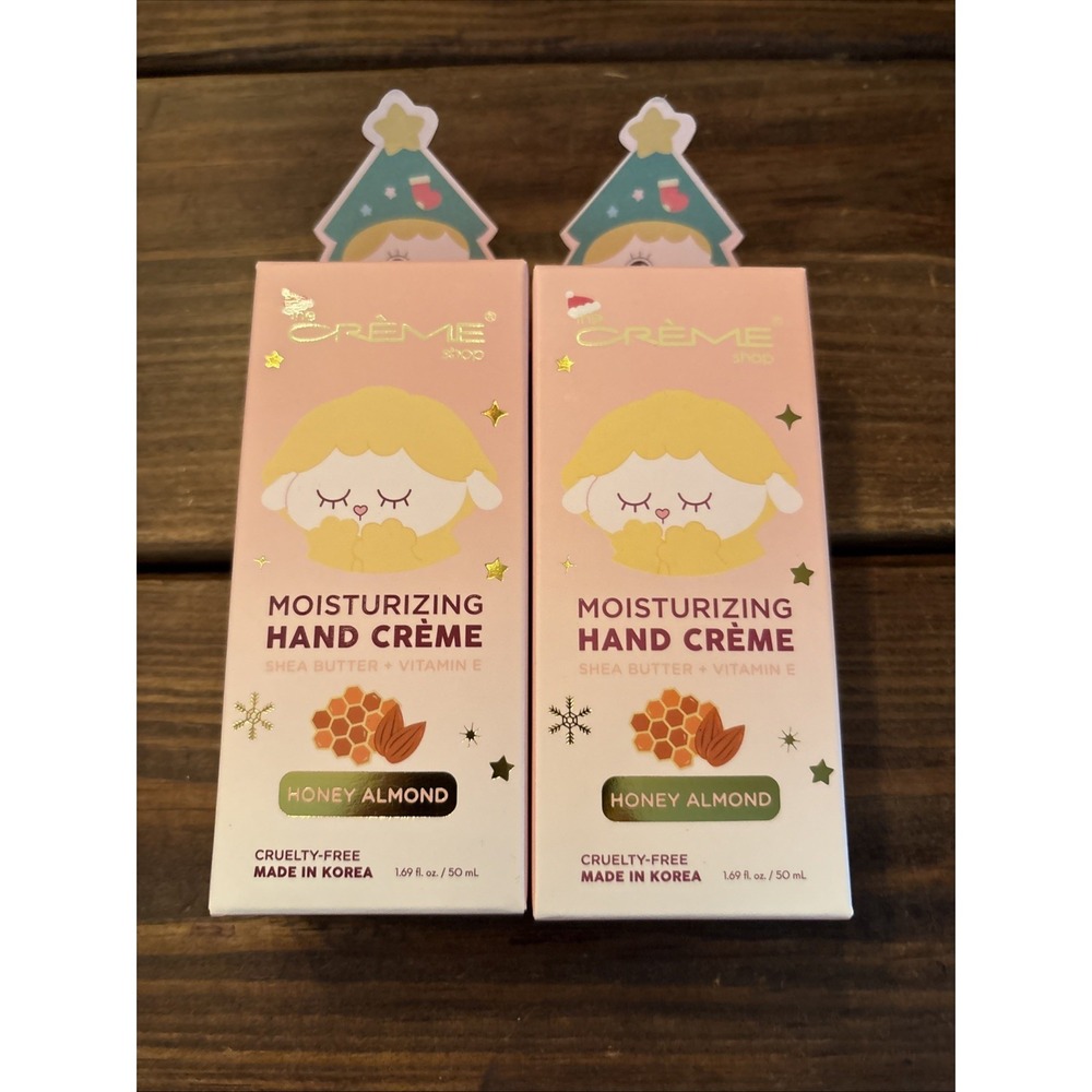 2X The Crème Shop Moisturizing Hand Cream Honey Almond Shea Butter& Vitamin E WN